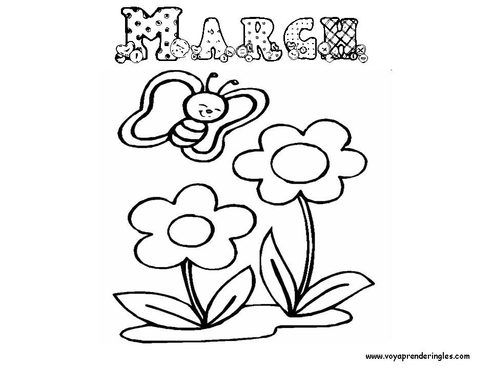 March - Dibujos Profesiones para Colorear en Inglés